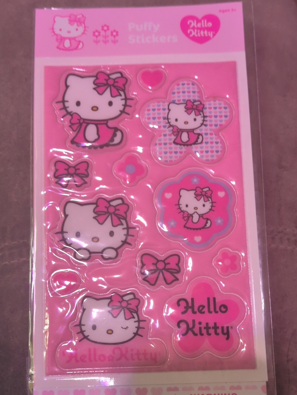 Hello Kitty Pink Puffy Stickers - Hello Kitty Brand
